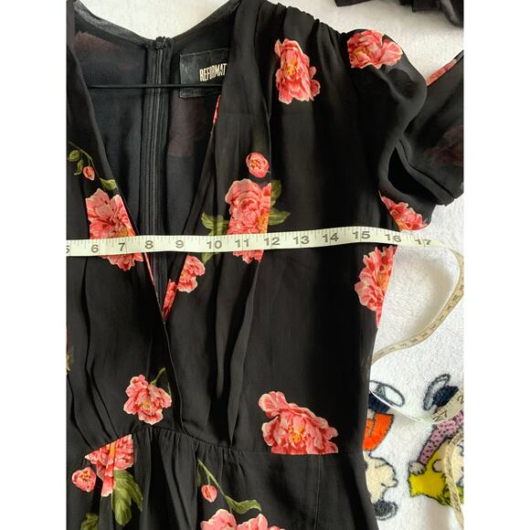 Reformation Floral Mini Dress Women's Size 0 Coquet Girly Glam - Picture 9 of 10
